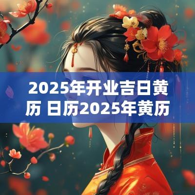 2025年开业吉日黄历 日历2025年黄历吉日
