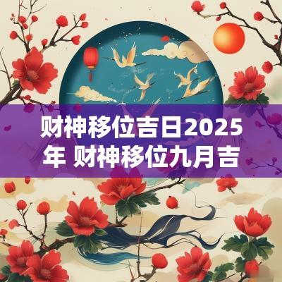 财神移位吉日2025年 财神移位九月吉日一览表