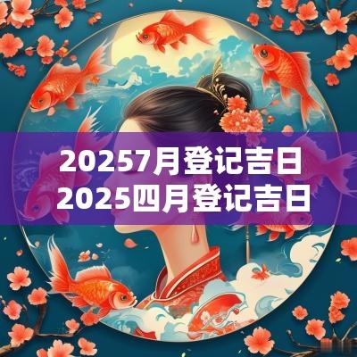 20257月登记吉日 2025四月登记吉日