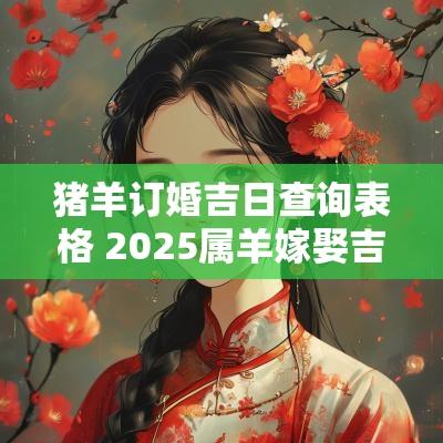 猪羊订婚吉日查询表格 2025属羊嫁娶吉日查询