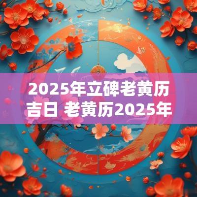 2025年立碑老黄历吉日 老黄历2025年嫁娶吉日