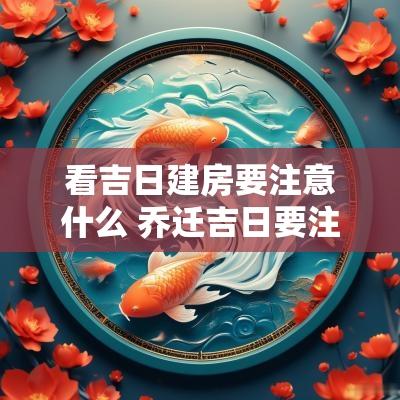 看吉日建房要注意什么 乔迁吉日要注意什么