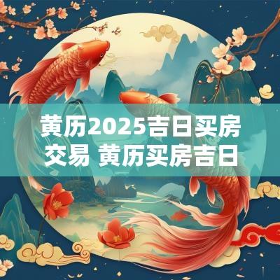 黄历2025吉日买房交易 黄历买房吉日