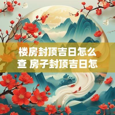 楼房封顶吉日怎么查 房子封顶吉日怎么查找的