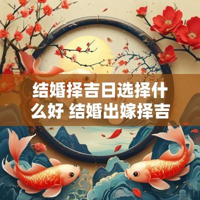 结婚择吉日选择什么好 结婚出嫁择吉日