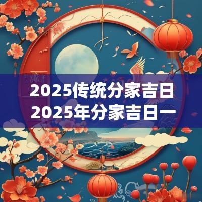 2025传统分家吉日 2025年分家吉日一览表