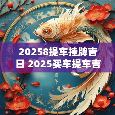 20258提车挂牌吉日 2025买车提车吉日吉时