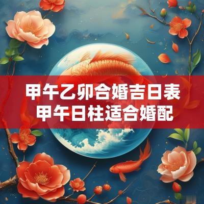 甲午乙卯合婚吉日表 甲午日柱适合婚配的日柱