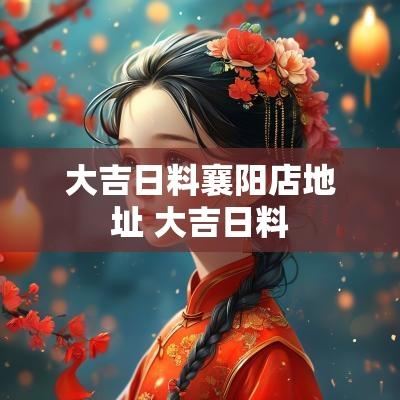 大吉日料襄阳店地址 大吉日料
