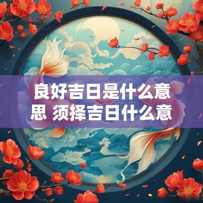 良好吉日是什么意思 须择吉日什么意思