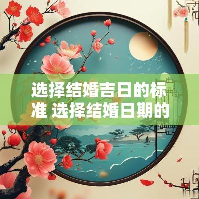 选择结婚吉日的标准 选择结婚日期的讲究