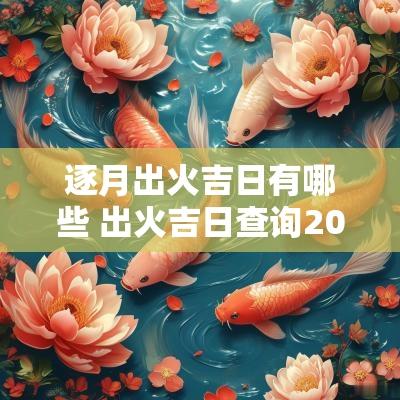 逐月出火吉日有哪些 出火吉日查询2025年大吉