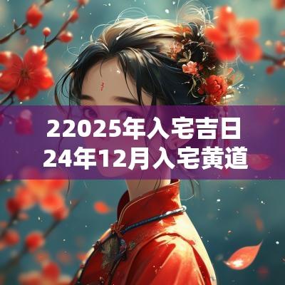 22025年入宅吉日 24年12月入宅黄道吉日一览表