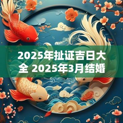 2025年扯证吉日大全 2025年3月结婚吉日