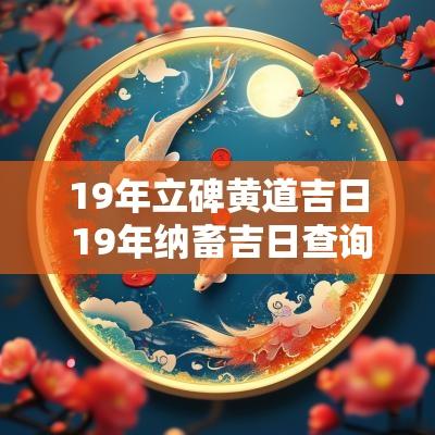 19年立碑黄道吉日 19年纳畜吉日查询