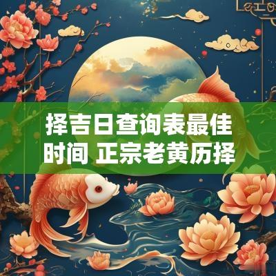 择吉日查询表最佳时间 正宗老黄历择吉日查询表