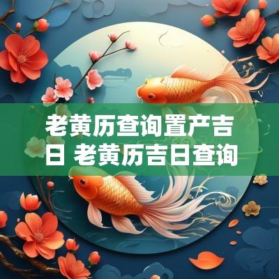 老黄历查询置产吉日 老黄历吉日查询表农历
