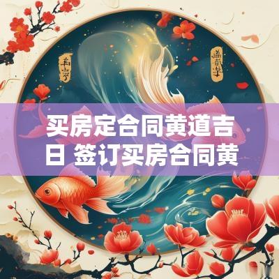 买房定合同黄道吉日 签订买房合同黄道吉日