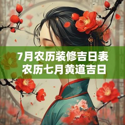 7月农历装修吉日表 农历七月黄道吉日查询装修