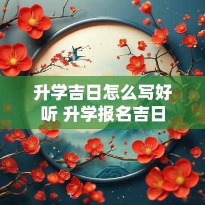 升学吉日怎么写好听 升学报名吉日