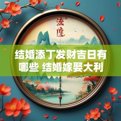 结婚添丁发财吉日有哪些 结婚嫁娶大利月