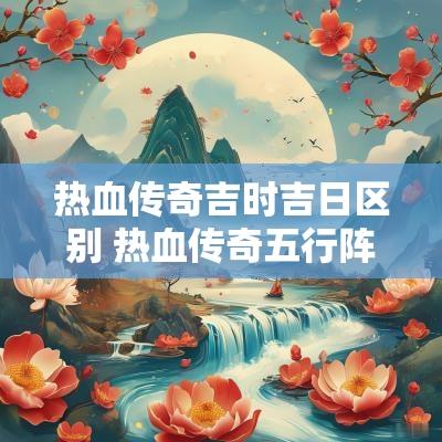热血传奇吉时吉日区别 热血传奇五行阵地怎么进入