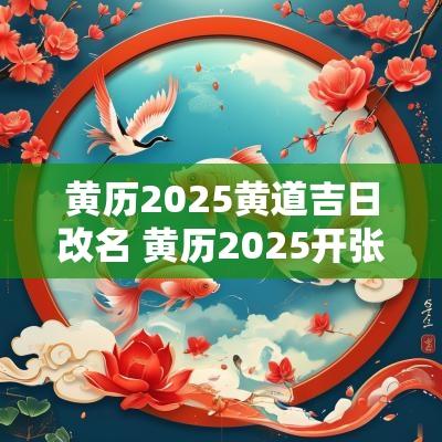 黄历2025黄道吉日改名 黄历2025开张黄道吉日