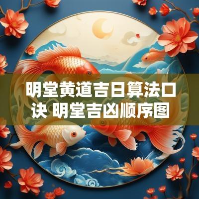 明堂黄道吉日算法口诀 明堂吉凶顺序图