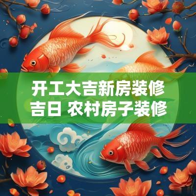 开工大吉新房装修吉日 农村房子装修开工吉日