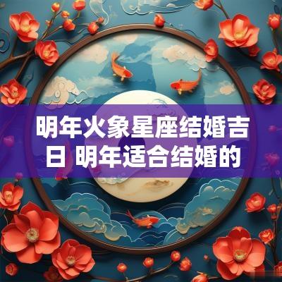 明年火象星座结婚吉日 明年适合结婚的生肖
