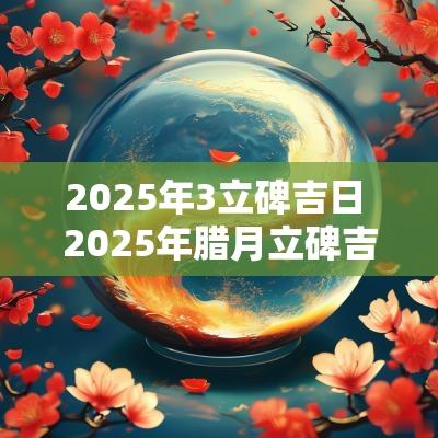 2025年3立碑吉日 2025年腊月立碑吉日