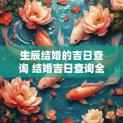 生辰结婚的吉日查询 结婚吉日查询全国联网