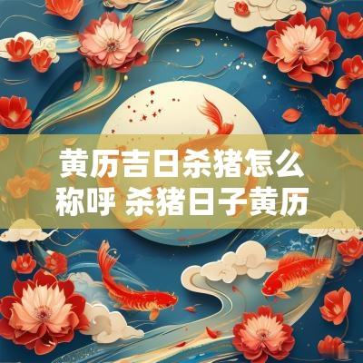 黄历吉日杀猪怎么称呼 杀猪日子黄历2025年吉日