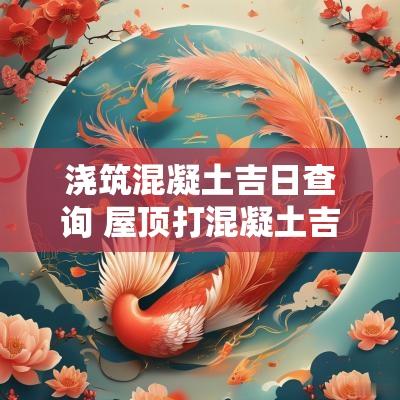 浇筑混凝土吉日查询 屋顶打混凝土吉日查询