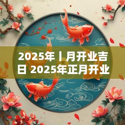2025年丨月开业吉日 2025年正月开业吉日