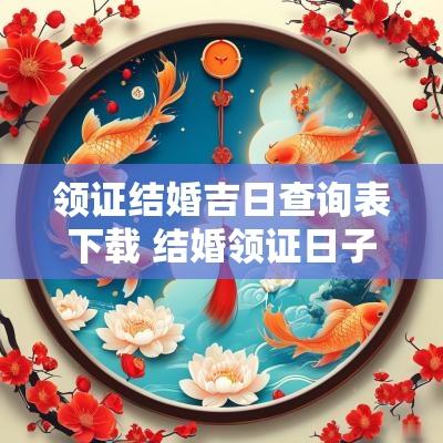 领证结婚吉日查询表下载 结婚领证日子查询软件