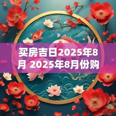 买房吉日2025年8月 2025年8月份购房吉日