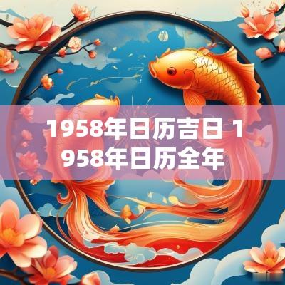 1958年日历吉日 1958年日历全年