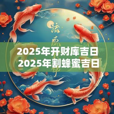2025年开财库吉日 2025年割蜂蜜吉日