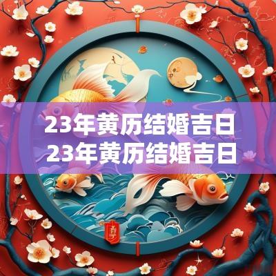 23年黄历结婚吉日 23年黄历结婚吉日吉时