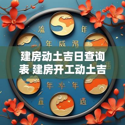 建房动土吉日查询表 建房开工动土吉日查询