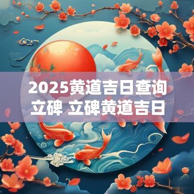 2025黄道吉日查询立碑 立碑黄道吉日查询2025