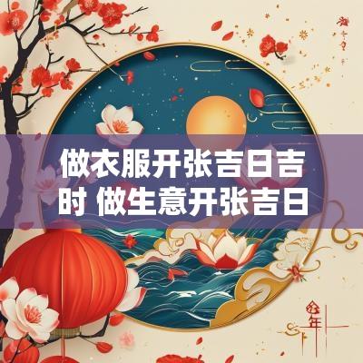 做衣服开张吉日吉时 做生意开张吉日吉时
