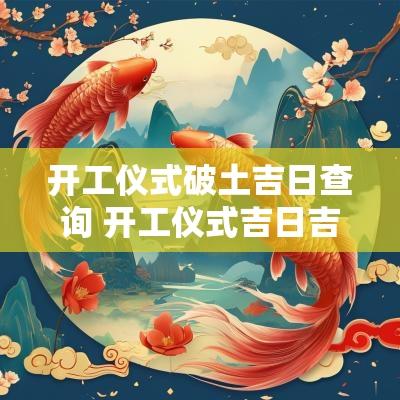 开工仪式破土吉日查询 开工仪式吉日吉时表