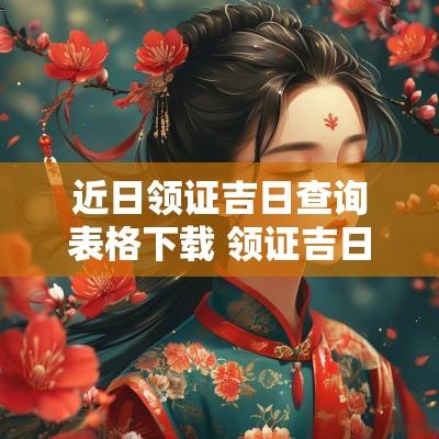 近日领证吉日查询表格下载 领证吉日查询软件有哪些