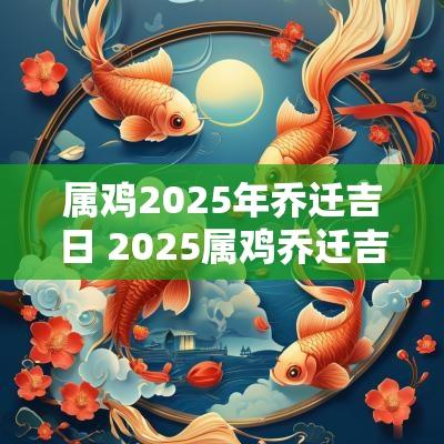 属鸡2025年乔迁吉日 2025属鸡乔迁吉日查询