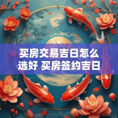 买房交易吉日怎么选好 买房签约吉日