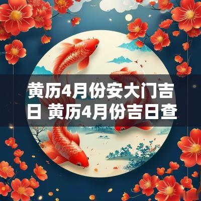 黄历4月份安大门吉日 黄历4月份吉日查询