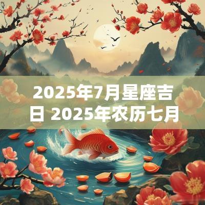 2025年7月星座吉日 2025年农历七月吉日表 2025年7月星座吉日 2025年农历七月吉日表