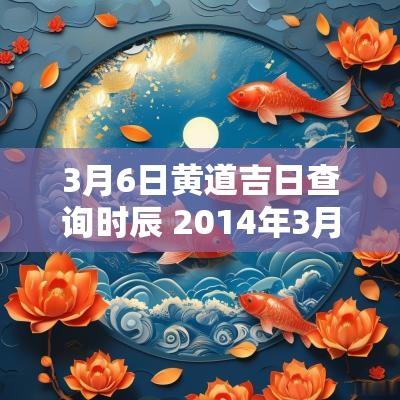3月6日黄道吉日查询时辰 2014年3月6日黄道吉日